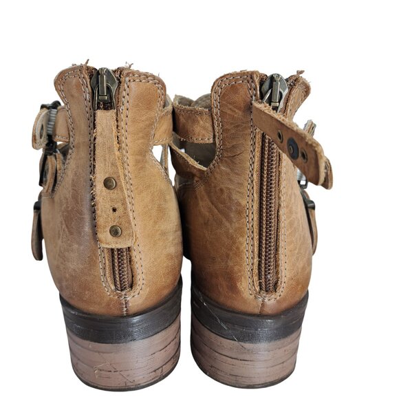 Dromedaris Kelsey Leather Chelsea Boots Size 39 US 8.5-9 Beige Western Buckle - Picture 5 of 13